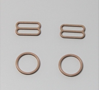 Комплект металл 15 мм Бежевый (кольцо 2 шт + регулятор 2 шт)