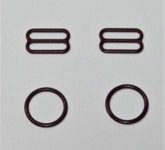 Комплект металл 15 мм Бургунди (кольцо 2 шт + регулятор 2 шт)