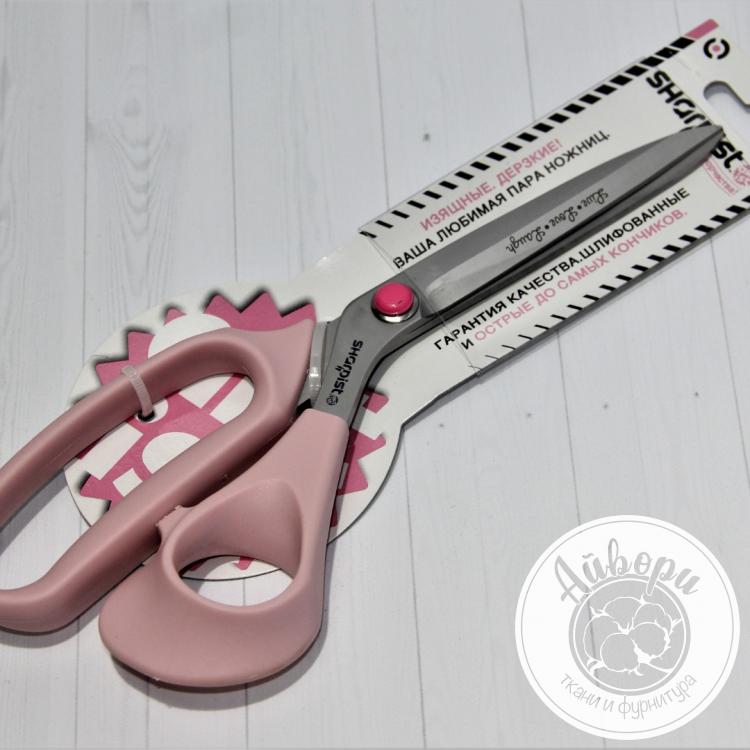 Ножницы SHARPIST 23 см розовые с эргономичной ручкой