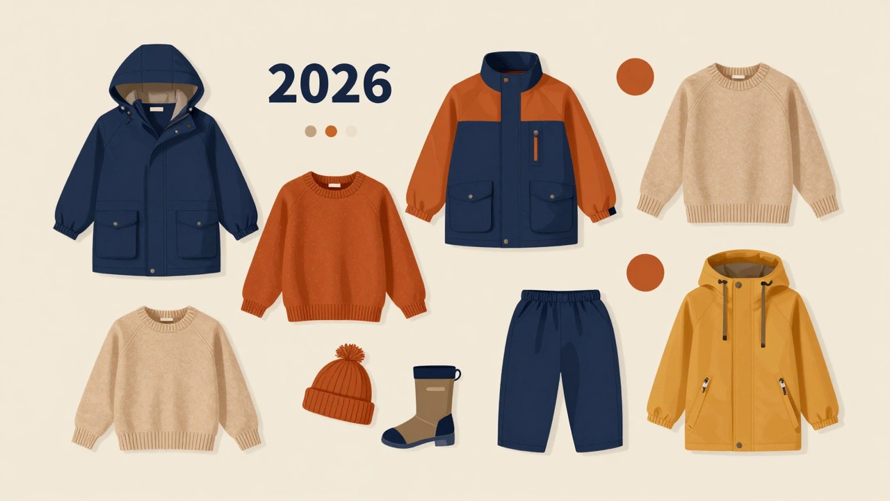 Коллекция детской одежды осенними цветами